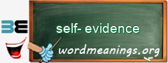 WordMeaning blackboard for self-evidence